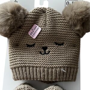 Infant  Beanie-Hat Infant Pom- Pom-Ear Knit- Boots Unisex-Baby Cute